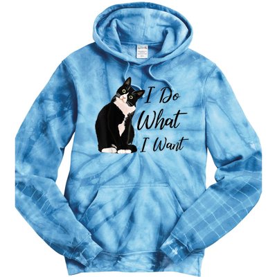 Do What I Want Tuxedo Cat Mom Cute Funny Graphic TShirt Tie Dye Hoodie