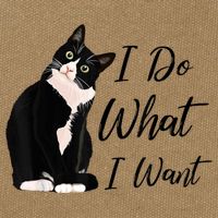 Do What I Want Tuxedo Cat Mom Cute Funny Graphic TShirt Cotton Canvas Backpack