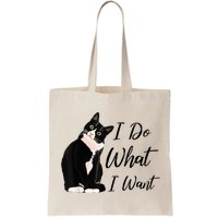 Do What I Want Tuxedo Cat Mom Cute Funny Graphic TShirt Bag