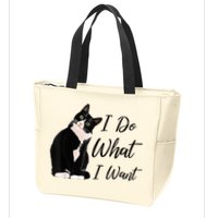 Do What I Want Tuxedo Cat Mom Cute Funny Graphic TShirt Zip Tote Bag