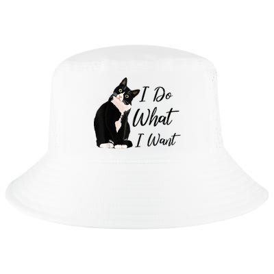 Do What I Want Tuxedo Cat Mom Cute Funny Graphic TShirt Cool Comfort Performance Bucket Hat
