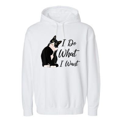 Do What I Want Tuxedo Cat Mom Cute Funny Graphic TShirt Garment-Dyed Fleece Hoodie