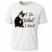 Do What I Want Tuxedo Cat Mom Cute Funny Graphic TShirt Cooling Performance Crew T-Shirt