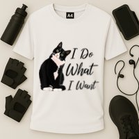 Do What I Want Tuxedo Cat Mom Cute Funny Graphic TShirt Cooling Performance Crew T-Shirt