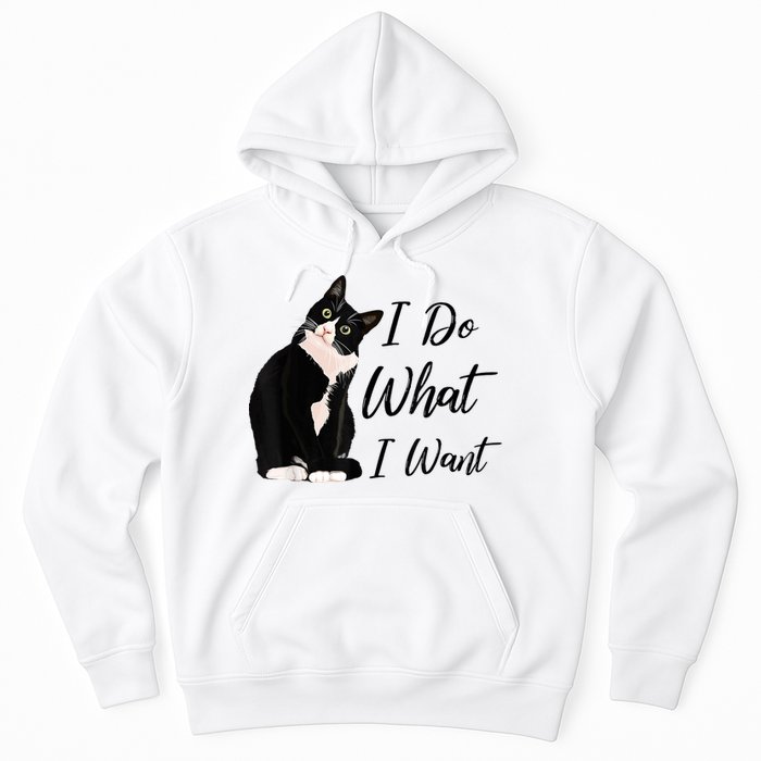 Do What I Want Tuxedo Cat Mom Cute Funny Graphic TShirt Hoodie