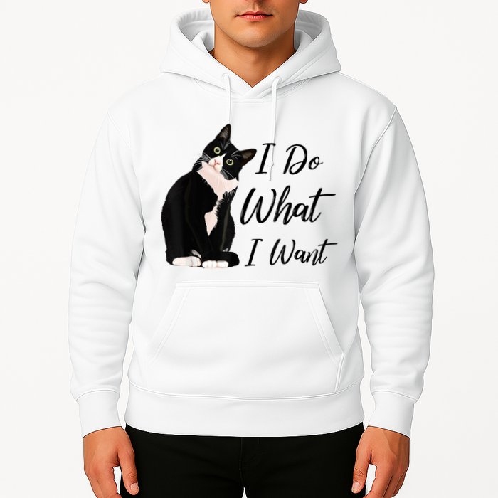 Do What I Want Tuxedo Cat Mom Cute Funny Graphic TShirt Hoodie