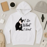 Do What I Want Tuxedo Cat Mom Cute Funny Graphic TShirt Hoodie