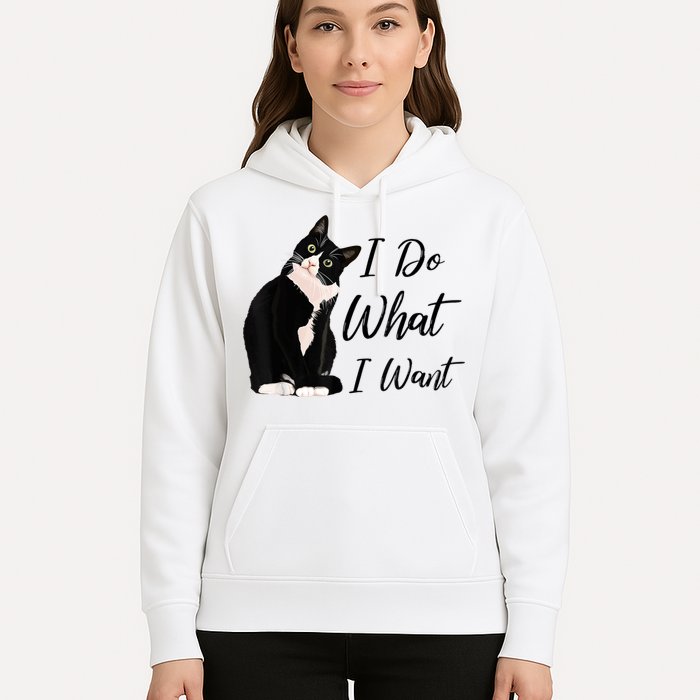 Do What I Want Tuxedo Cat Mom Cute Funny Graphic TShirt Hoodie