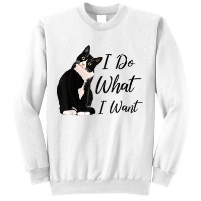 Do What I Want Tuxedo Cat Mom Cute Funny Graphic TShirt Sweatshirt