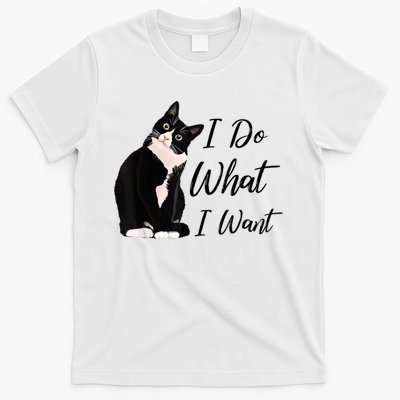 Do What I Want Tuxedo Cat Mom Cute Funny Graphic TShirt T-Shirt