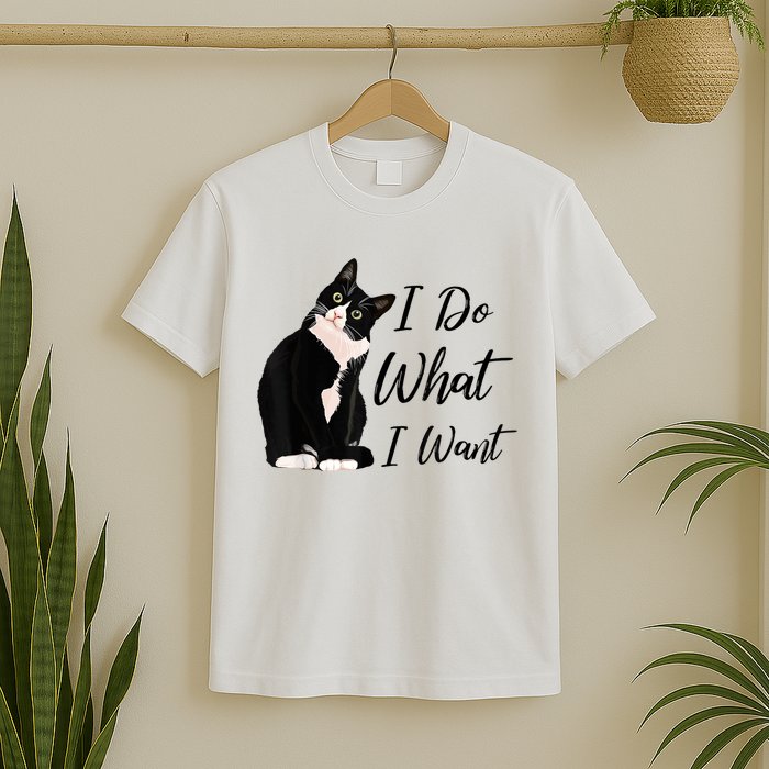 Do What I Want Tuxedo Cat Mom Cute Funny Graphic TShirt T-Shirt