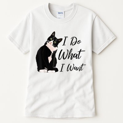 Do What I Want Tuxedo Cat Mom Cute Funny Graphic TShirt Tall T-Shirt