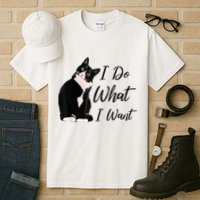 Do What I Want Tuxedo Cat Mom Cute Funny Graphic TShirt Tall T-Shirt