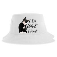 Do What I Want Tuxedo Cat Mom Cute Funny Graphic TShirt Sustainable Bucket Hat