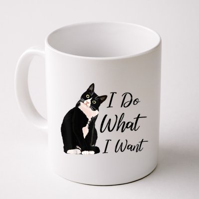 Do What I Want Tuxedo Cat Mom Cute Funny Graphic TShirt Mug