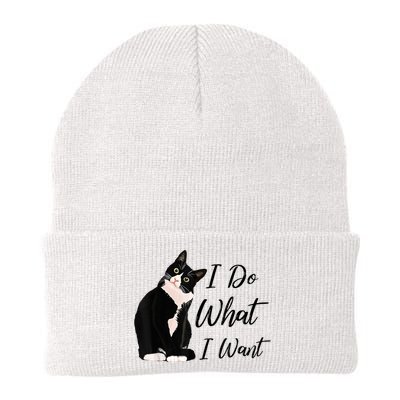 Do What I Want Tuxedo Cat Mom Cute Funny Graphic TShirt Beanie