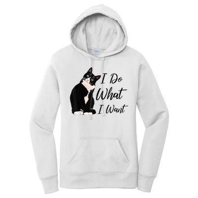 Do What I Want Tuxedo Cat Mom Cute Funny Graphic TShirt Women's Pullover Hoodie