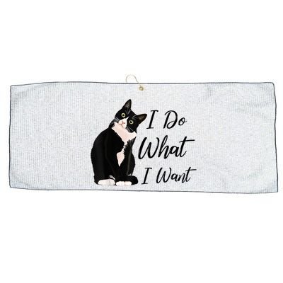 Do What I Want Tuxedo Cat Mom Cute Funny Graphic TShirt Large Microfiber Waffle Golf Towel