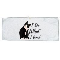Do What I Want Tuxedo Cat Mom Cute Funny Graphic TShirt Large Microfiber Waffle Golf Towel