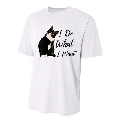 Do What I Want Tuxedo Cat Mom Cute Funny Graphic TShirt Performance Sprint T-Shirt