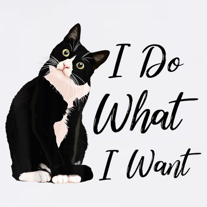 Do What I Want Tuxedo Cat Mom Cute Funny Graphic TShirt Poster