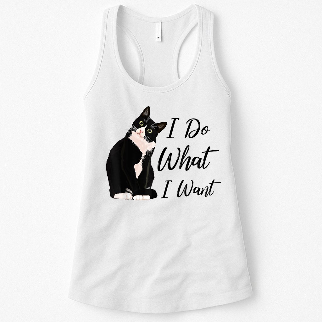 Do What I Want Tuxedo Cat Mom Cute Funny Graphic TShirt Womens Tank Top