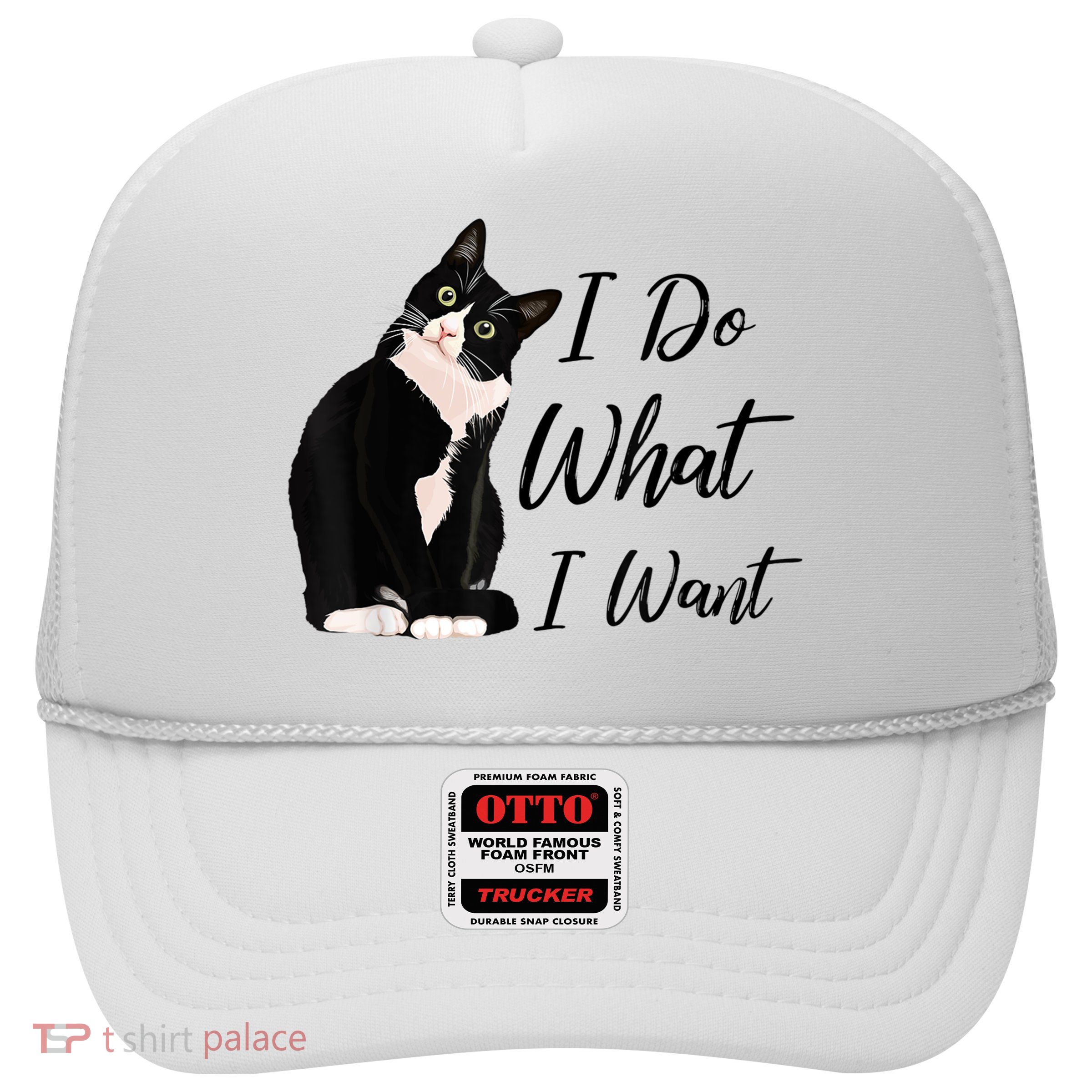 Do What I Want Tuxedo Cat Mom Cute Funny Graphic TShirt Trucker Hat