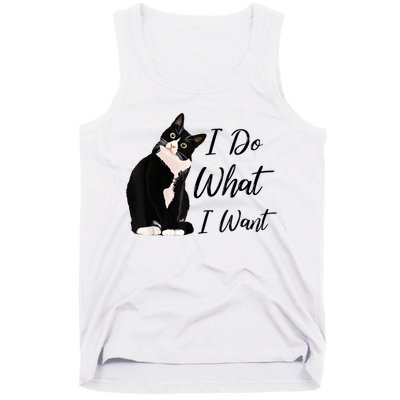 Do What I Want Tuxedo Cat Mom Cute Funny Graphic TShirt Tank Top