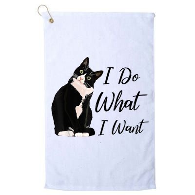 Do What I Want Tuxedo Cat Mom Cute Funny Graphic TShirt Golf Towel