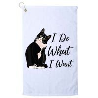 Do What I Want Tuxedo Cat Mom Cute Funny Graphic TShirt Golf Towel