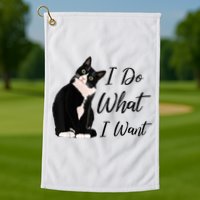 Do What I Want Tuxedo Cat Mom Cute Funny Graphic TShirt Golf Towel