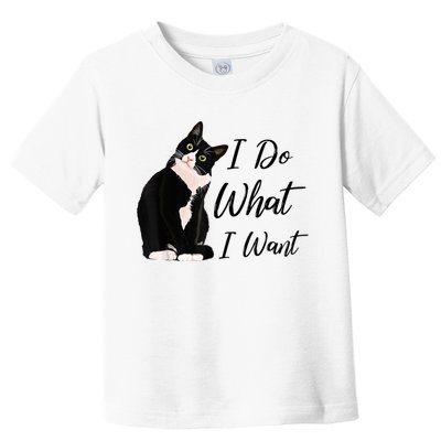 Do What I Want Tuxedo Cat Mom Cute Funny Graphic TShirt Toddler T-Shirt