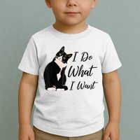 Do What I Want Tuxedo Cat Mom Cute Funny Graphic TShirt Toddler T-Shirt