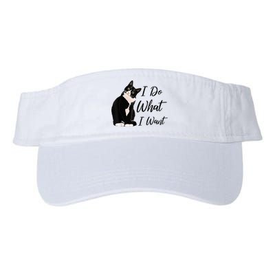 Do What I Want Tuxedo Cat Mom Cute Funny Graphic TShirt Visor