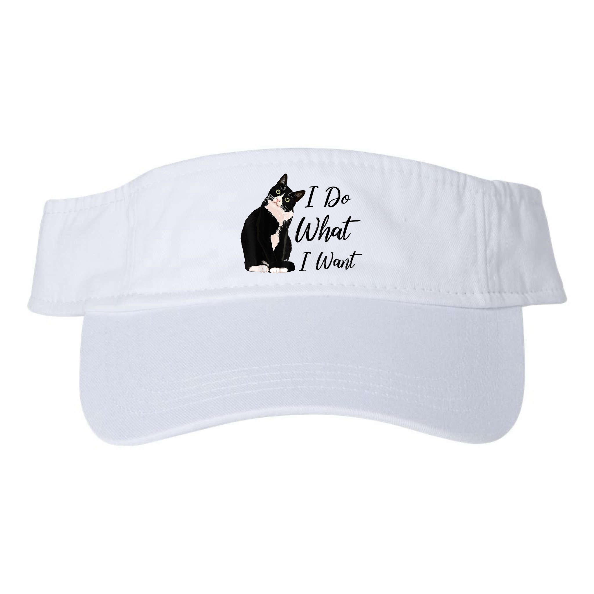 Do What I Want Tuxedo Cat Mom Cute Funny Graphic TShirt Visor