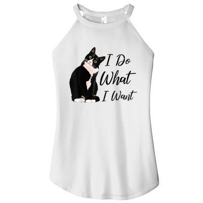 Do What I Want Tuxedo Cat Mom Cute Funny Graphic TShirt Women’s Perfect Tri Rocker Tank