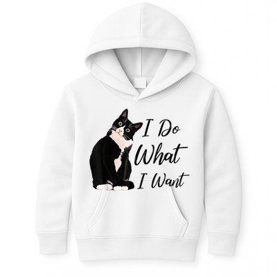 Do What I Want Tuxedo Cat Mom Cute Funny Graphic TShirt Kids Hoodie