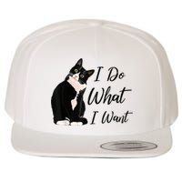 Do What I Want Tuxedo Cat Mom Cute Funny Graphic TShirt Wool Snapback Cap
