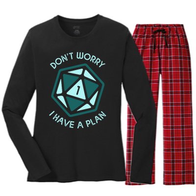 DonT Worry I Have A Plan Women's Long Sleeve Flannel Pajama Set 