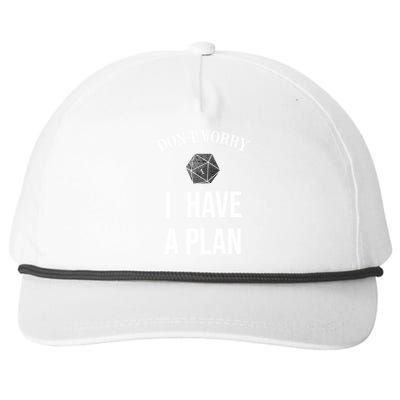 Don´t Worry I Have A Plan Roleplaying Dice D20 Gm Gamemaster Gift Snapback Five-Panel Rope Hat