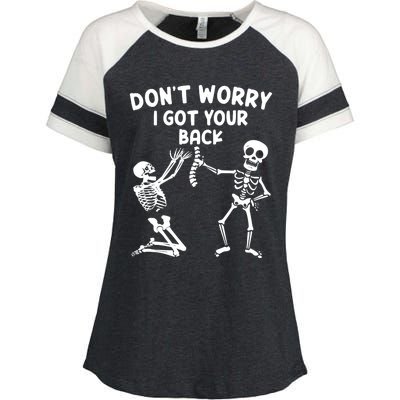 Dont Worry I Got Your Back Funny Halloween Skeleton Cool Gift Enza Ladies Jersey Colorblock Tee