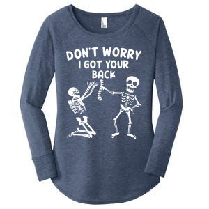 Dont Worry I Got Your Back Funny Halloween Skeleton Cool Gift Women's Perfect Tri Tunic Long Sleeve Shirt