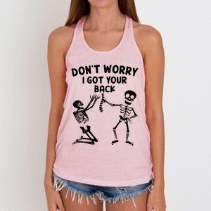 Dont Worry I Got Your Back Funny Halloween Skeleton Cool Gift Women's Knotted Racerback Tank