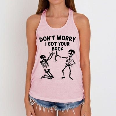 Dont Worry I Got Your Back Funny Halloween Skeleton Cool Gift Women's Knotted Racerback Tank