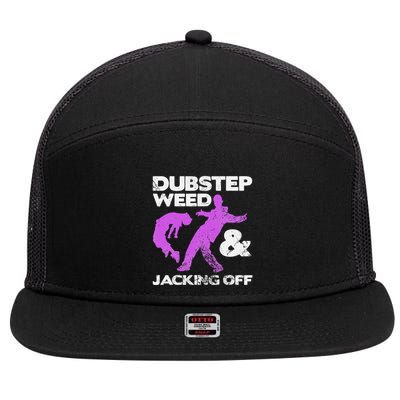 Dubstep Weed & Jacking Off Techno Rave Edm Festival Grunge 7 Panel Mesh Trucker Snapback Hat