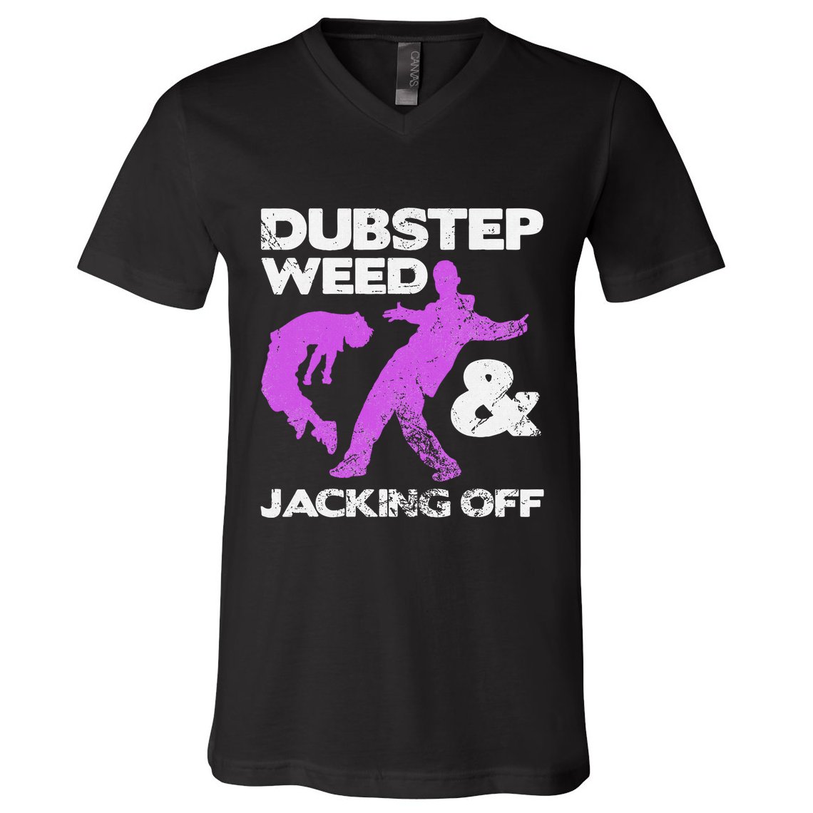 Dubstep Weed & Jacking Off Techno Rave Edm Festival Grunge V-Neck T-Shirt