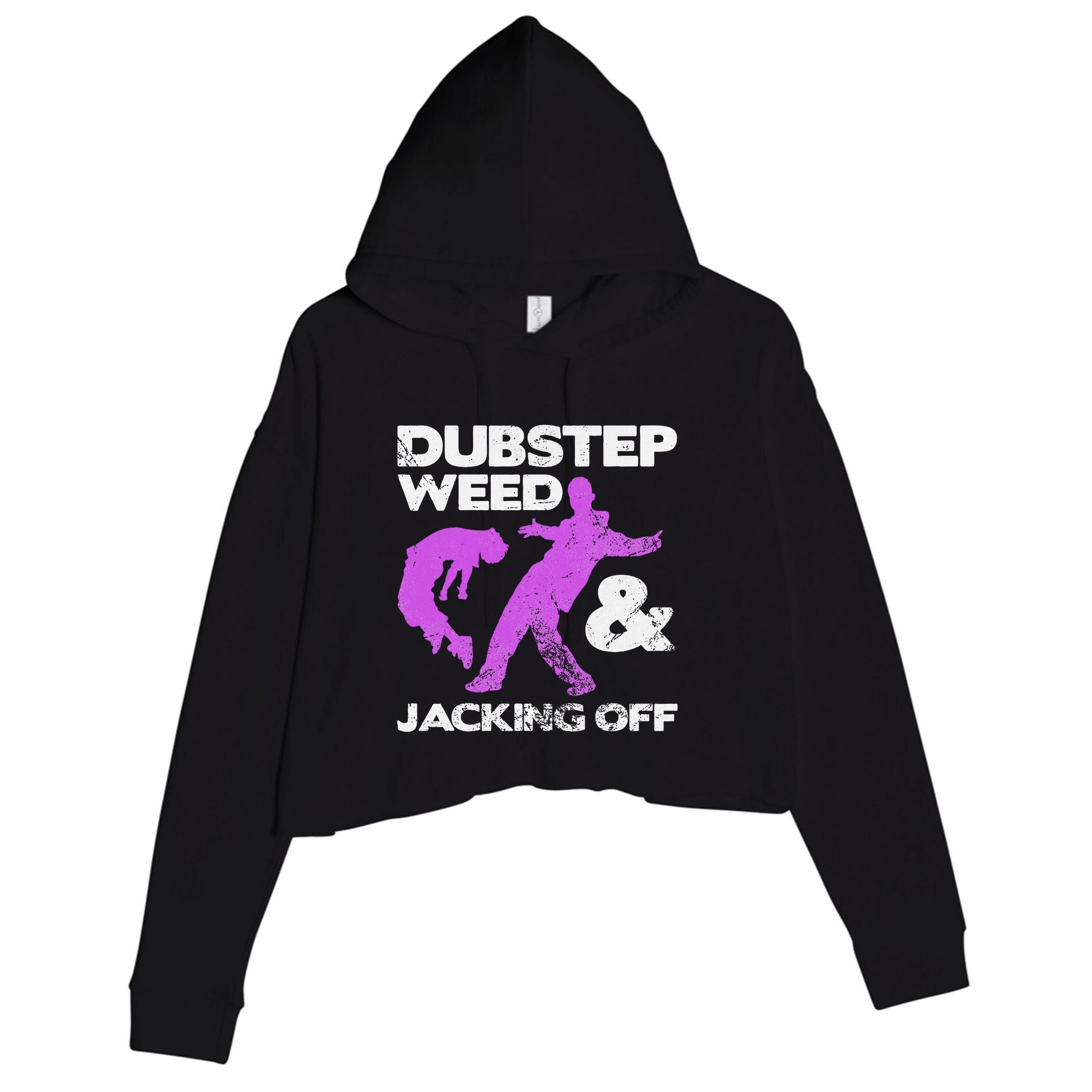 Dubstep Weed & Jacking Off Techno Rave Edm Festival Grunge Crop Fleece Hoodie