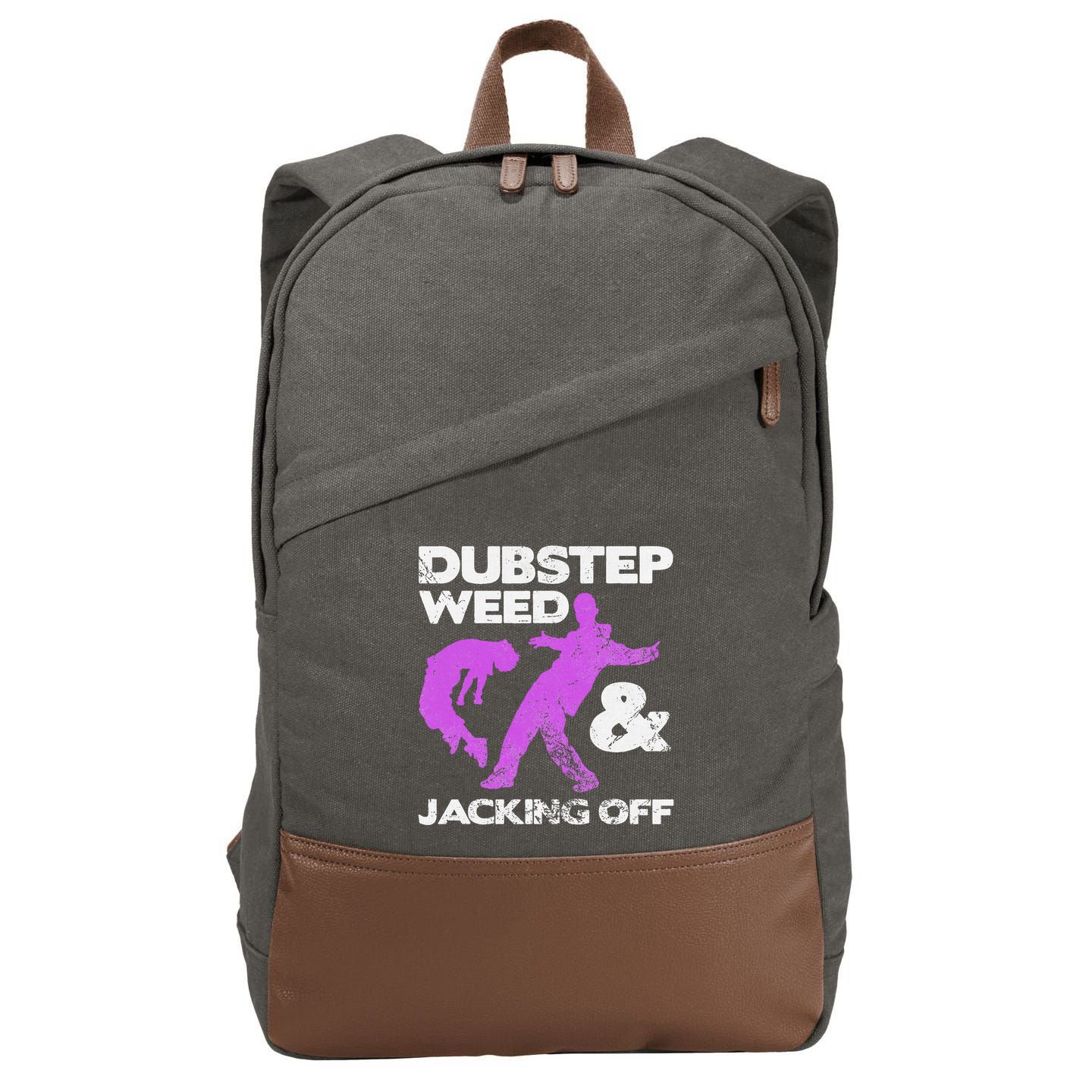 Dubstep Weed & Jacking Off Techno Rave Edm Festival Grunge Cotton Canvas Backpack
