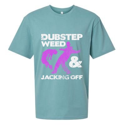 Dubstep Weed & Jacking Off Techno Rave Edm Festival Grunge Sueded Cloud Jersey T-Shirt
