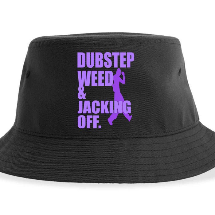 Dubstep Weed & Jacking Off Funny Sustainable Bucket Hat